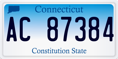 CT license plate AC87384