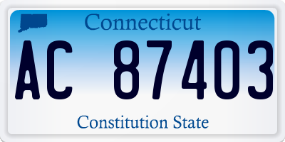 CT license plate AC87403