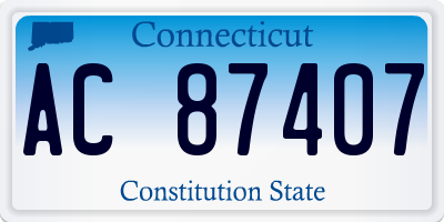 CT license plate AC87407