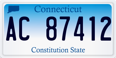 CT license plate AC87412