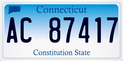 CT license plate AC87417