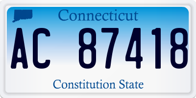 CT license plate AC87418