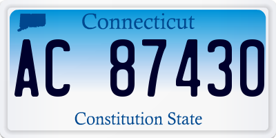 CT license plate AC87430