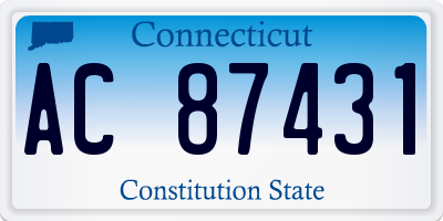 CT license plate AC87431