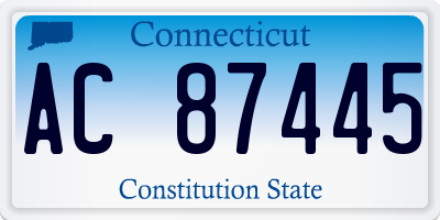 CT license plate AC87445