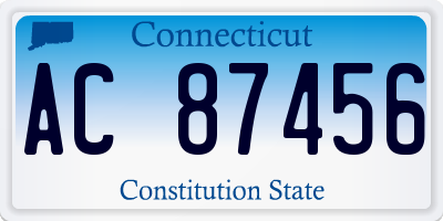 CT license plate AC87456