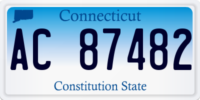CT license plate AC87482
