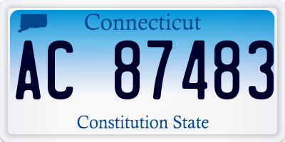 CT license plate AC87483