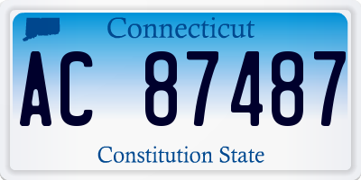 CT license plate AC87487