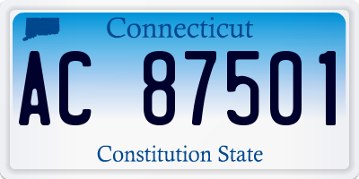 CT license plate AC87501