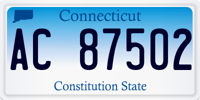 CT license plate AC87502