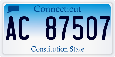 CT license plate AC87507