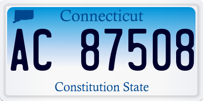 CT license plate AC87508