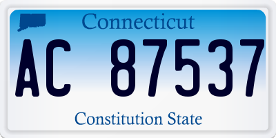 CT license plate AC87537