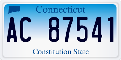 CT license plate AC87541