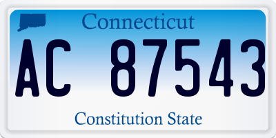 CT license plate AC87543