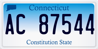 CT license plate AC87544