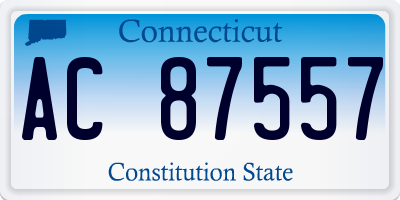 CT license plate AC87557