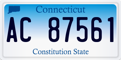 CT license plate AC87561