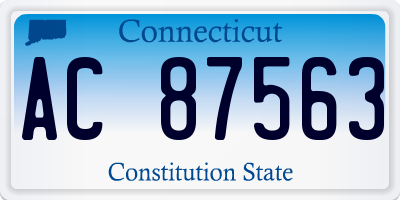 CT license plate AC87563