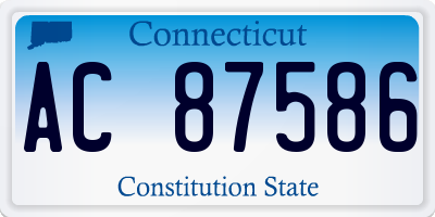 CT license plate AC87586