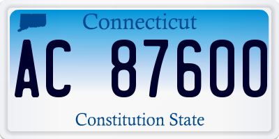 CT license plate AC87600