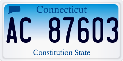 CT license plate AC87603