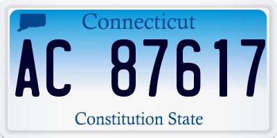 CT license plate AC87617