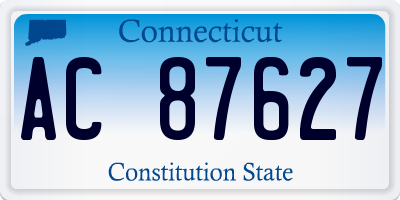 CT license plate AC87627
