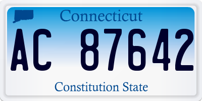 CT license plate AC87642