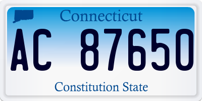 CT license plate AC87650