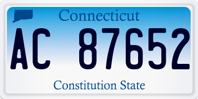 CT license plate AC87652