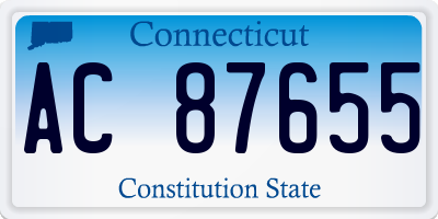 CT license plate AC87655