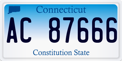 CT license plate AC87666