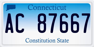 CT license plate AC87667