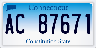 CT license plate AC87671