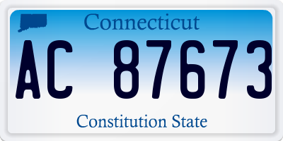 CT license plate AC87673