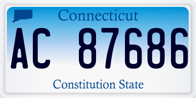 CT license plate AC87686