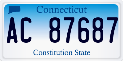 CT license plate AC87687