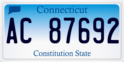 CT license plate AC87692