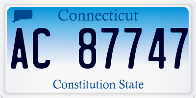 CT license plate AC87747