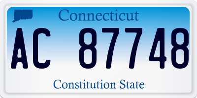 CT license plate AC87748