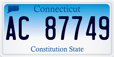 CT license plate AC87749
