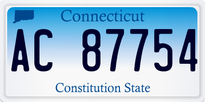 CT license plate AC87754