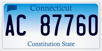 CT license plate AC87760
