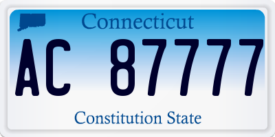 CT license plate AC87777
