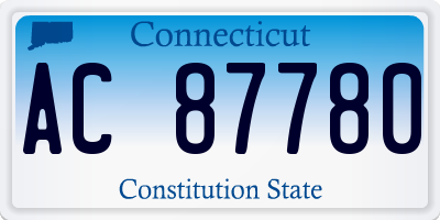 CT license plate AC87780