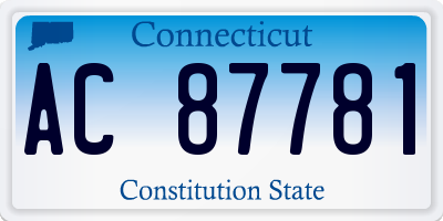 CT license plate AC87781