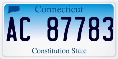CT license plate AC87783