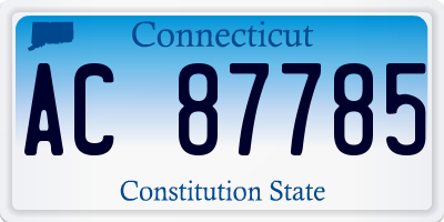 CT license plate AC87785